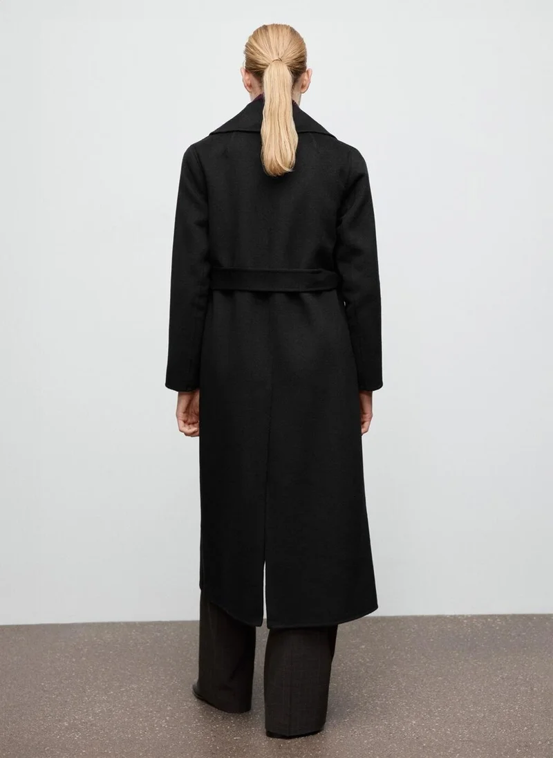 MANGO Handmade wool coat with belt